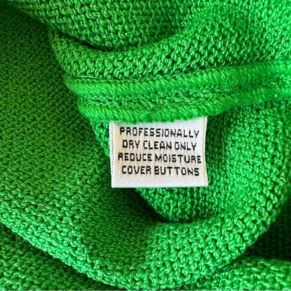 St John Green & White Striped Vest Gold Button Size 12 - Picture 9 of 10